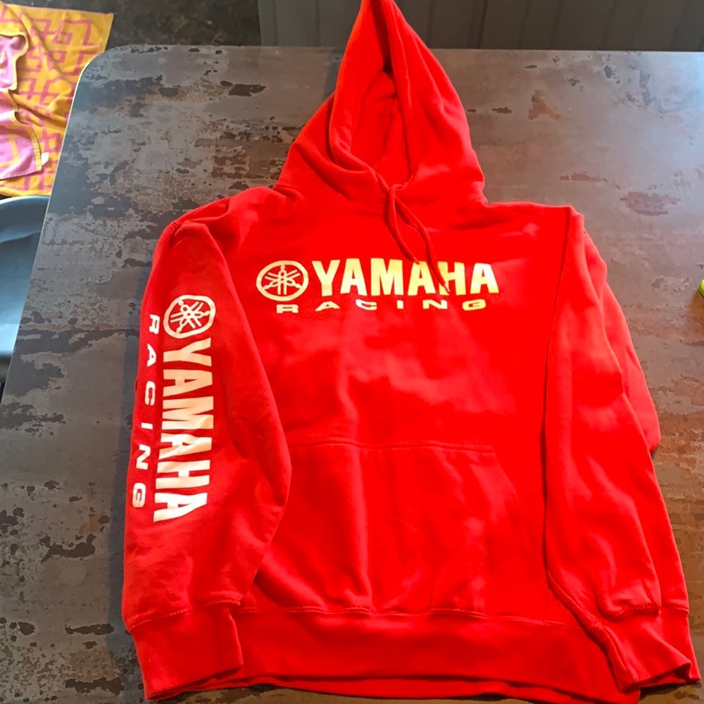 Yamaha racing hoodie red sweatshirt men’s size large boat